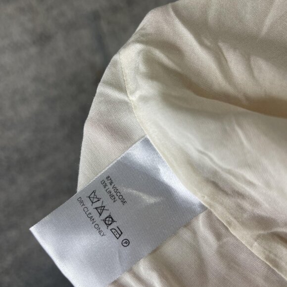 Free People Dress Womens Medium Ivory Lemon Citrus Print Ruffle Tie Back Mini‎ - Picture 7 of 7